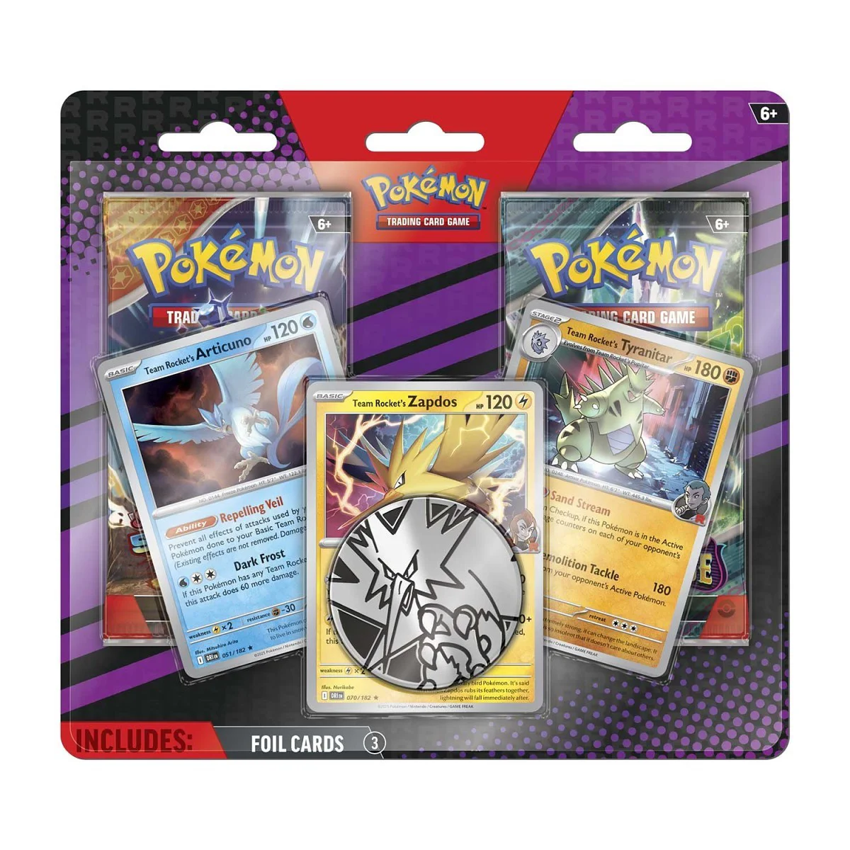 3 Team Rocket's Pokémon with 2 Booster Packs & Coin