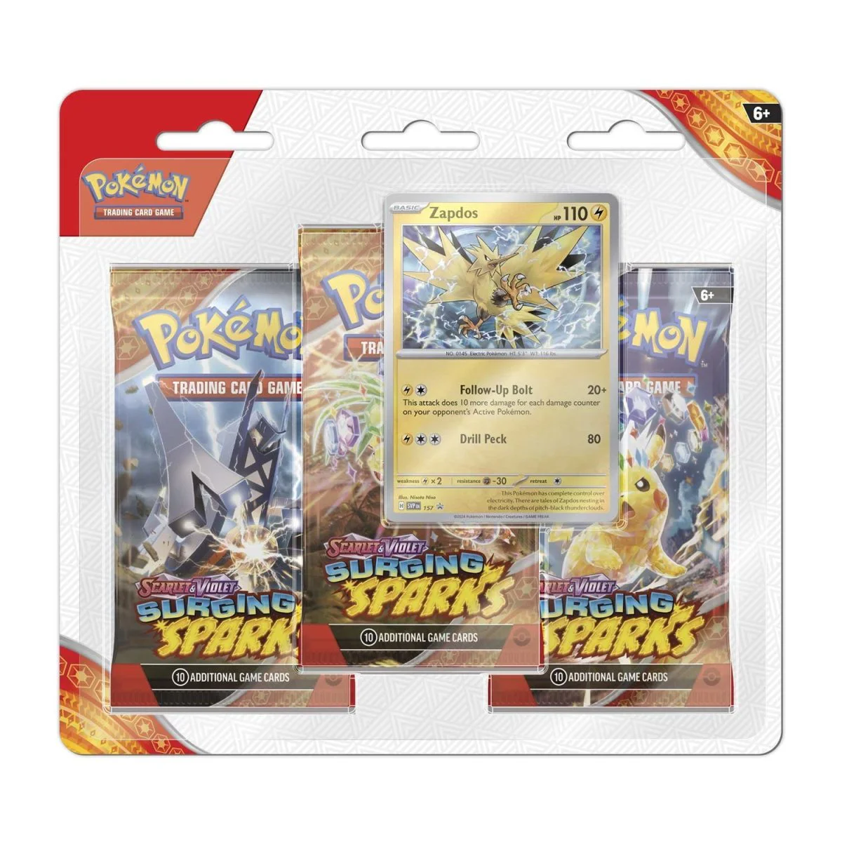 Surging Sparks 3-Pack Blister (Zapdos)